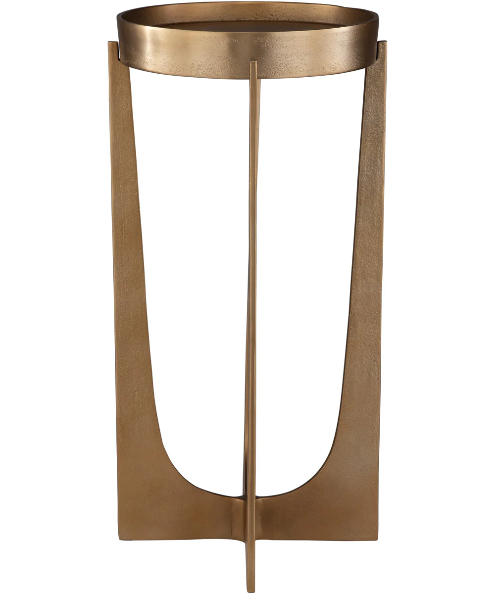 Accent Table in Raw Old Antiqued Brass - Image 3