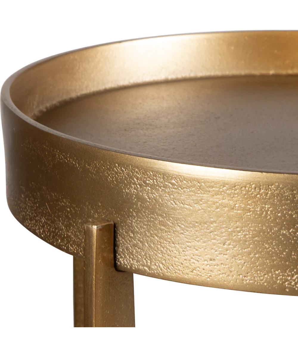 Accent Table in Raw Old Antiqued Brass - Image 5