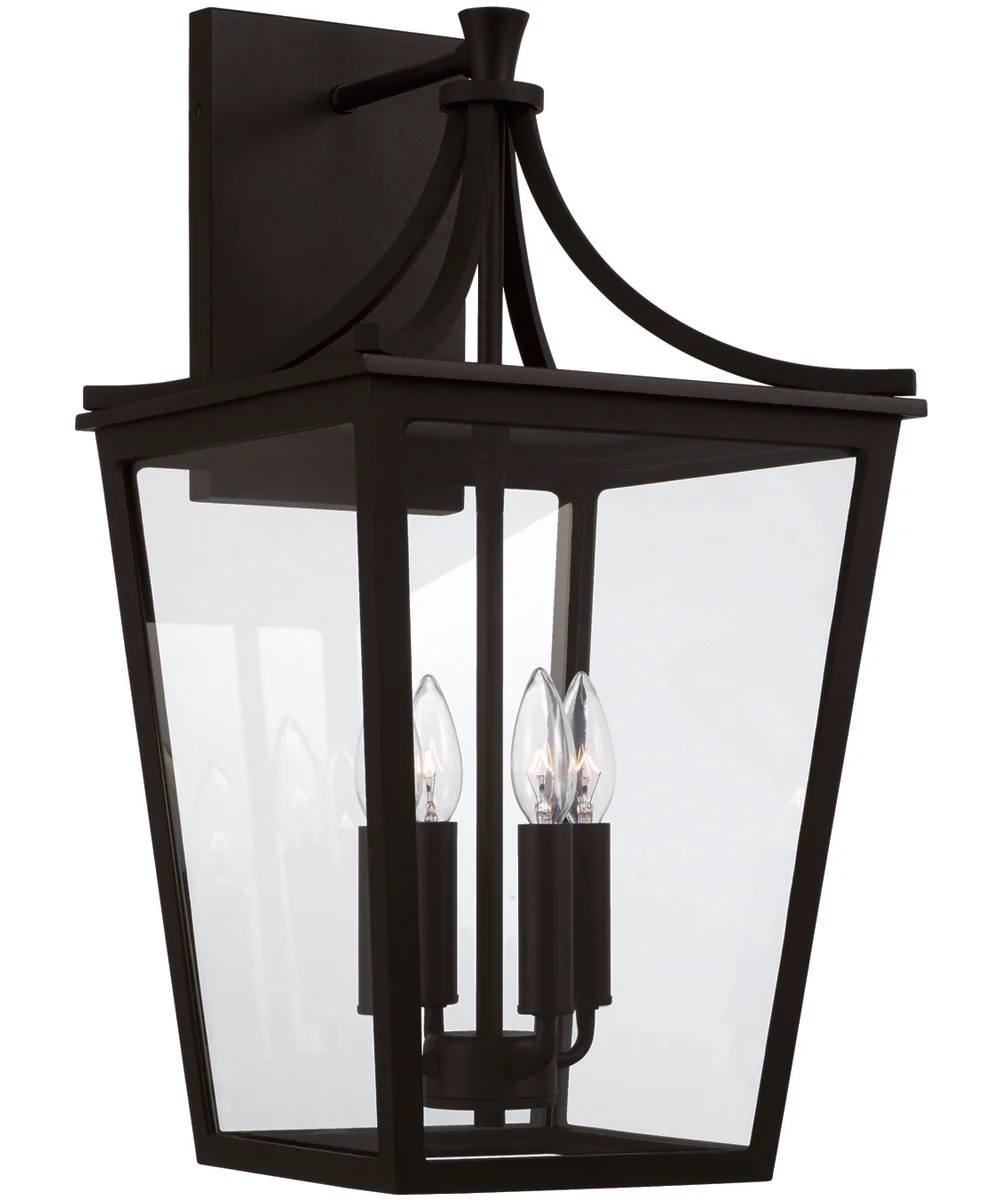 Adair 4-Light Outdoor Wall-Lantern Rain or Shine - Black