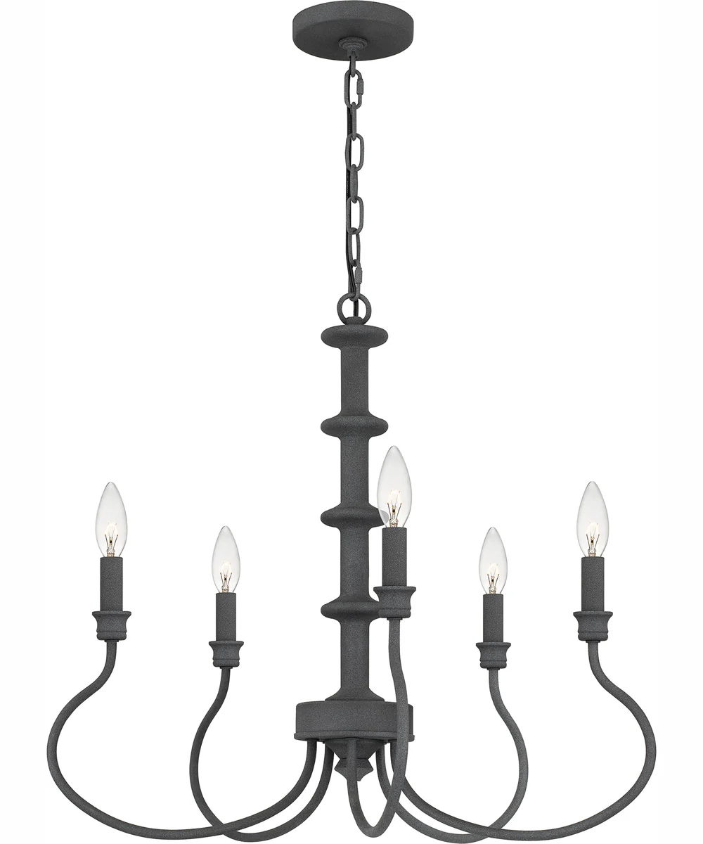 Adela 5-light Chandelier Mottled Black - Image 2