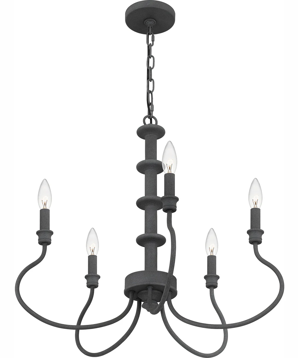 Adela 5-light Chandelier Mottled Black - Image 5