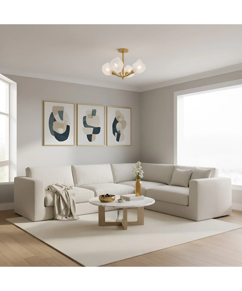 Adelyn 4-light Semi Flush Mount Gold Leaf - Image 3