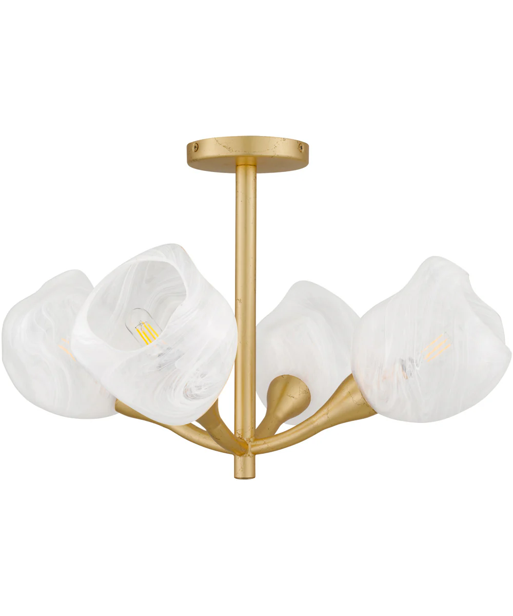 Adelyn 4-light Semi Flush Mount Gold Leaf - Image 5