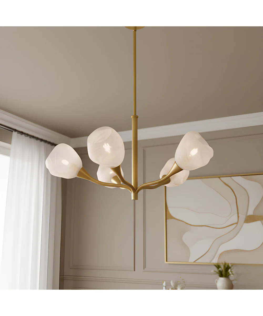 Adelyn 5-light Chandelier Gold Leaf - Image 2