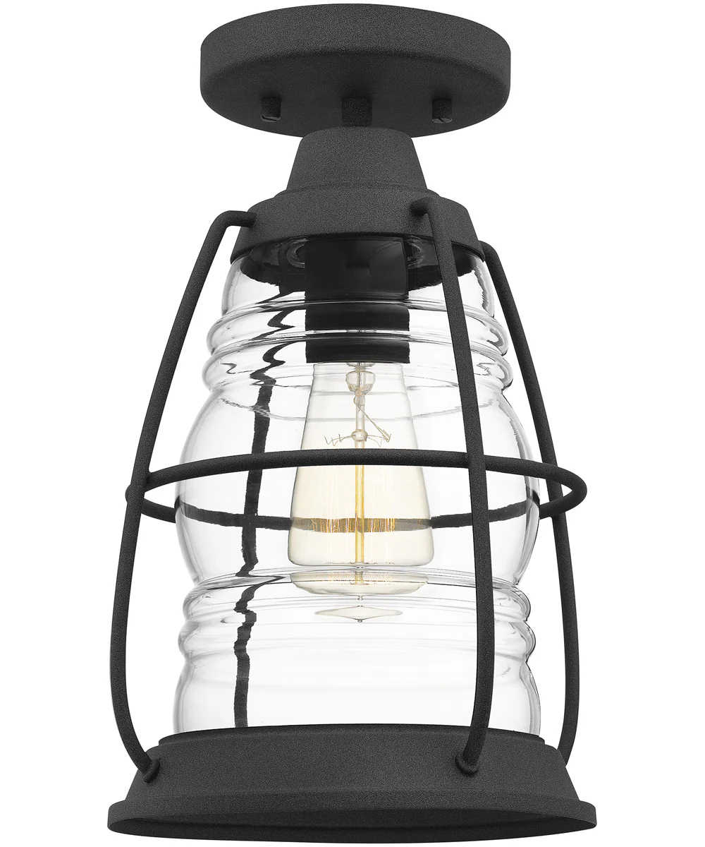Admiral 1-light Semi Flush Mount Mottled Black - Image 2