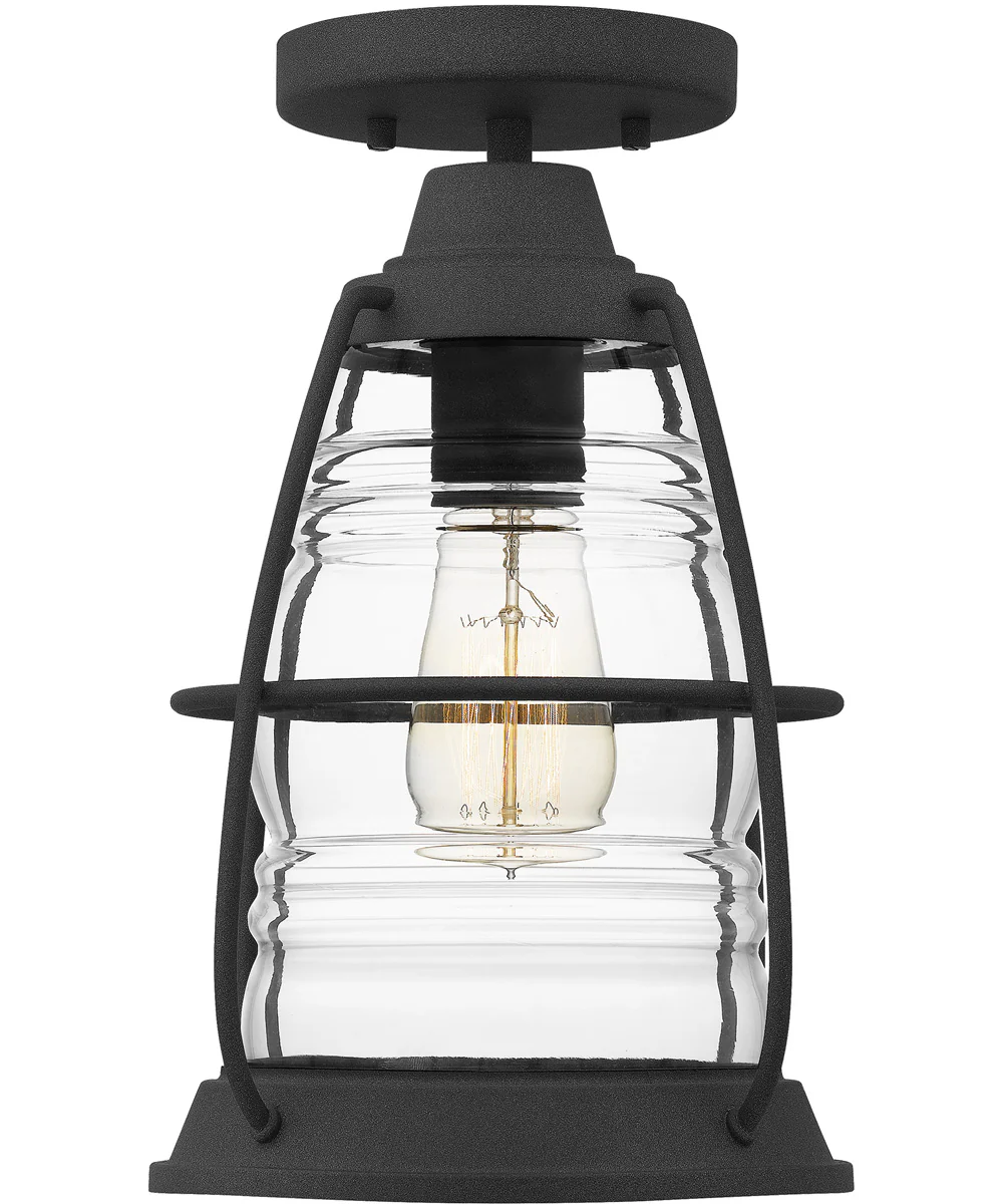 Admiral 1-light Semi Flush Mount Mottled Black - Image 4