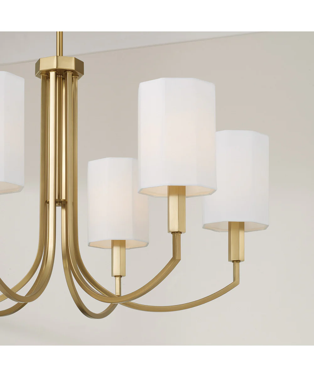 Adrian 6-Light Chandelier Aged Brass - Image 3