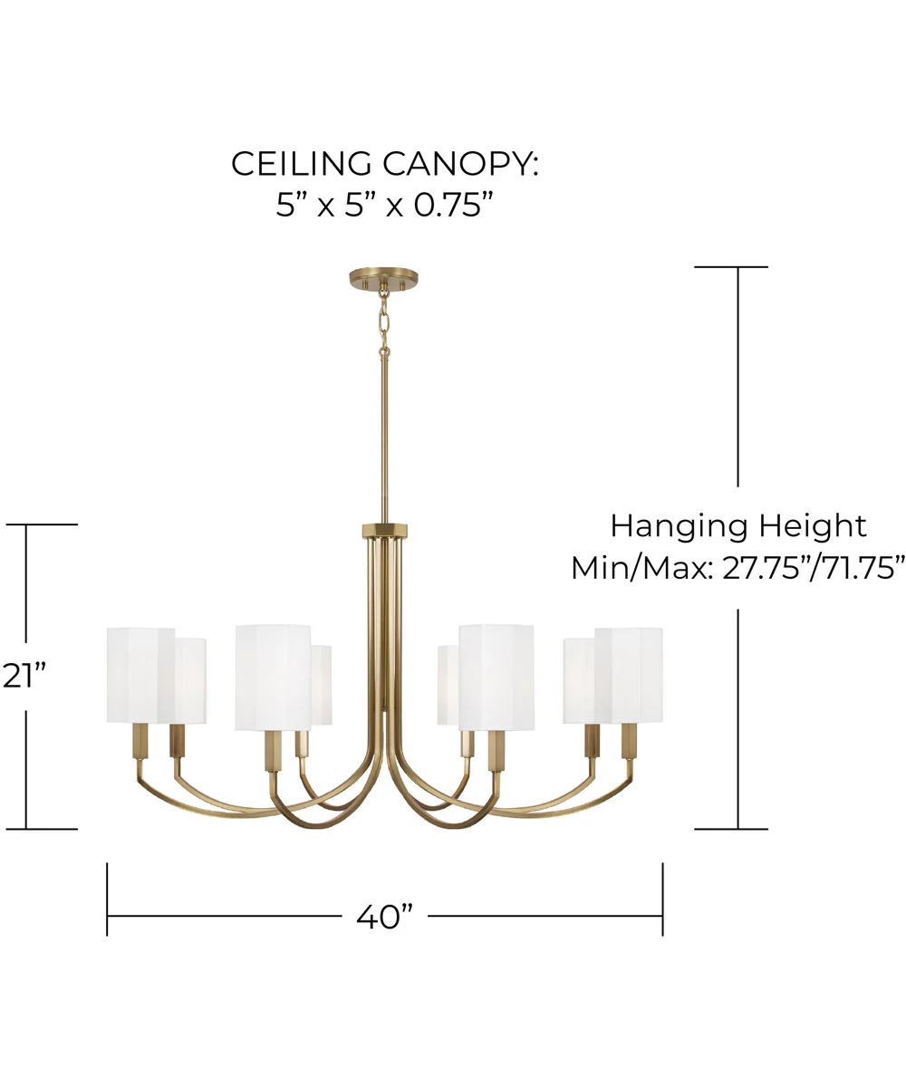 Adrian 8-Light Chandelier Aged Brass - Image 5
