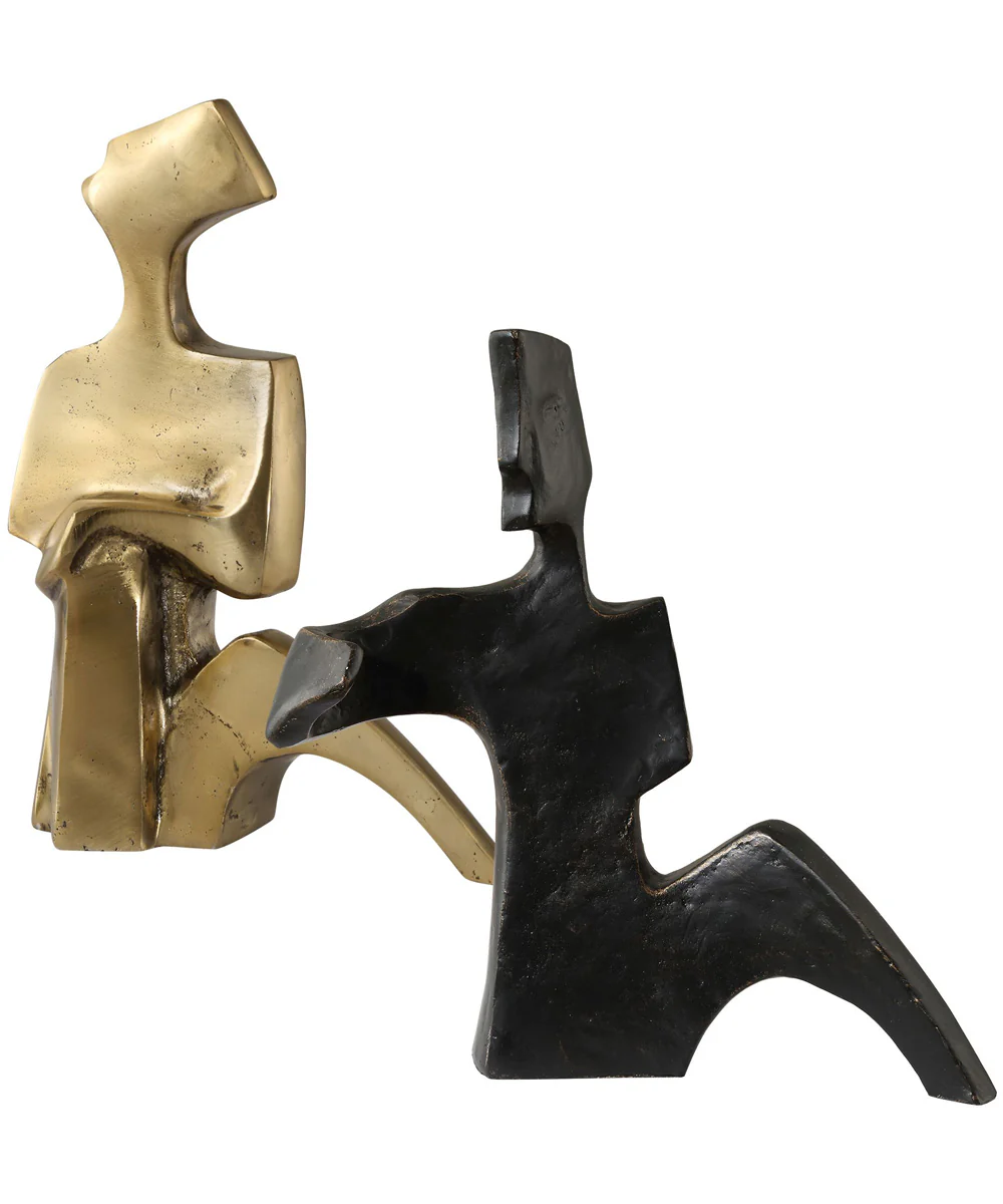 Affection Bronze Gold Sculpture, Set of 2 - Image 4