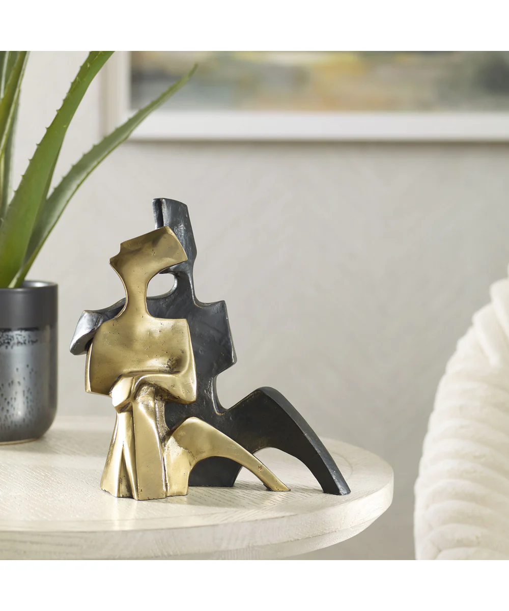 Affection Bronze Gold Sculpture, Set of 2 - Image 6