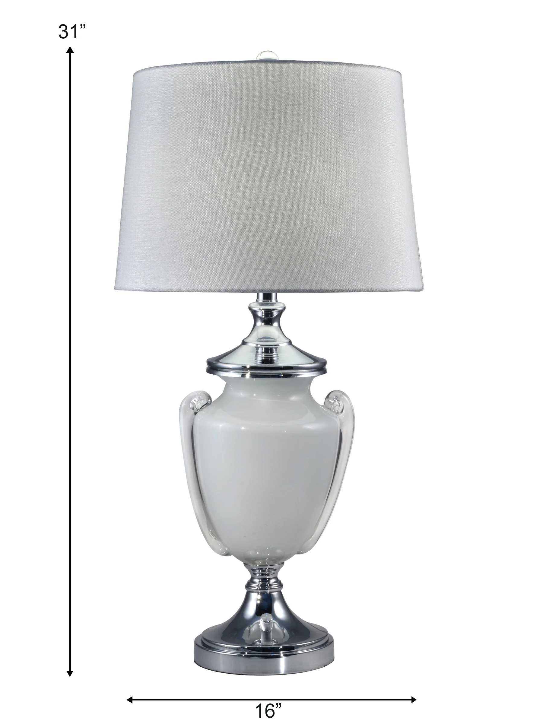 Alaska 31 Inch Tall Hand Blown Art Glass Table Lamp With Fabric Shade - Image 2