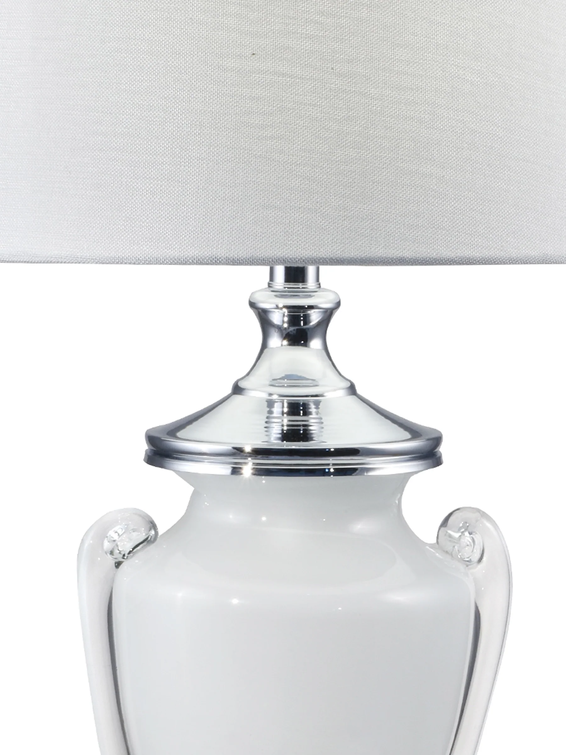 Alaska 31 Inch Tall Hand Blown Art Glass Table Lamp With Fabric Shade - Image 3
