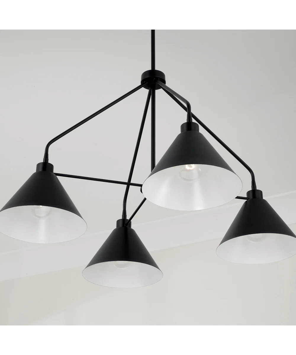 Alden 4-Light Chandelier Matte Black - Image 3