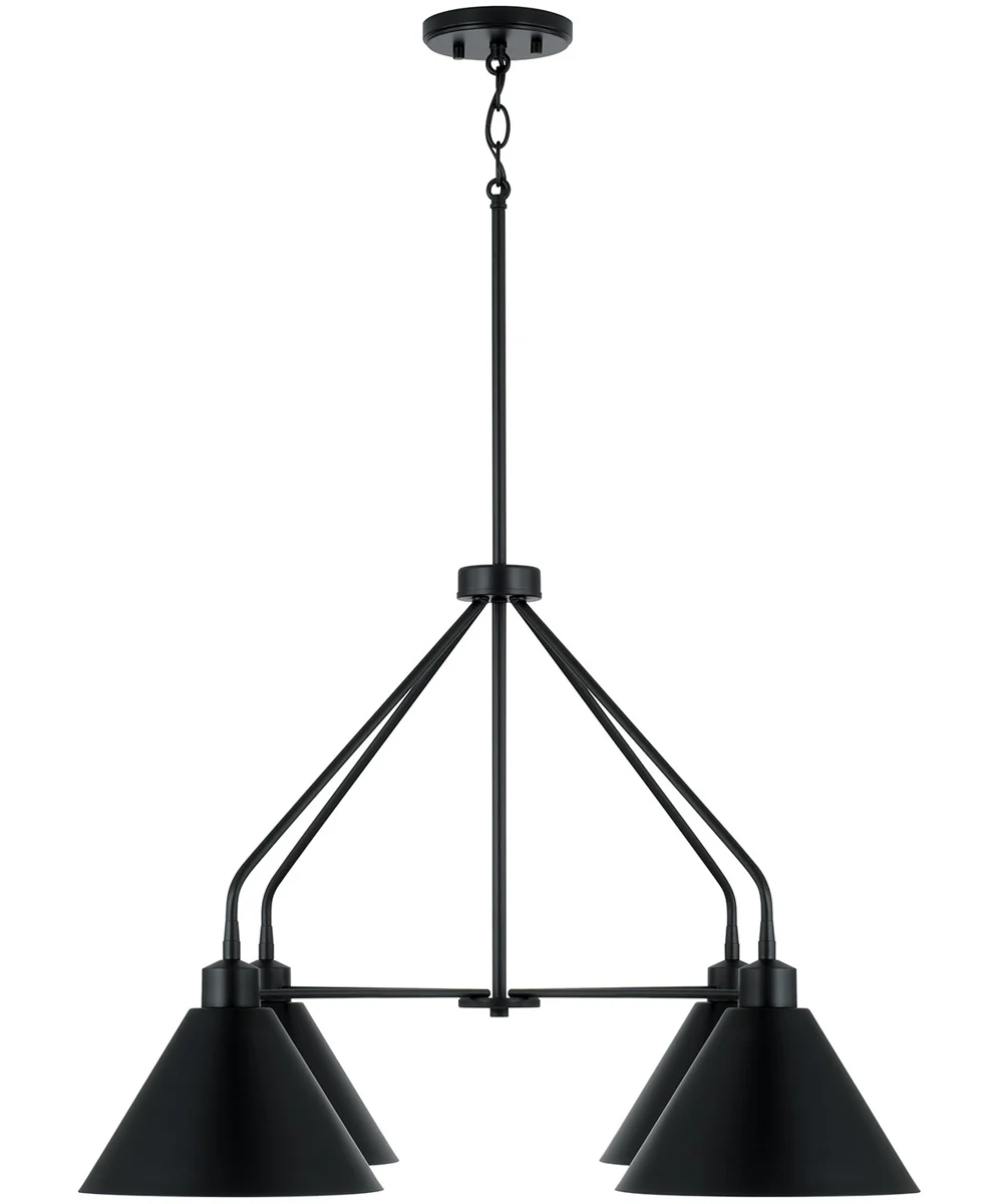 Alden 4-Light Chandelier Matte Black - Image 4