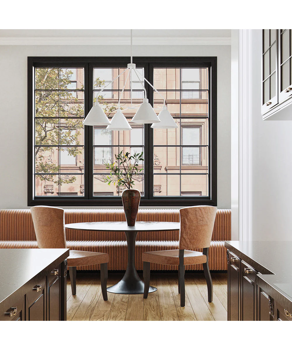 Alden 4-Light Chandelier Matte White - Image 2