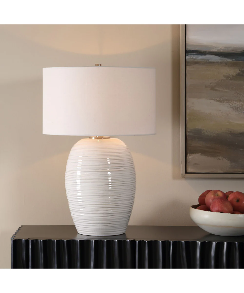Alkman White Glaze Table Lamp - Image 2