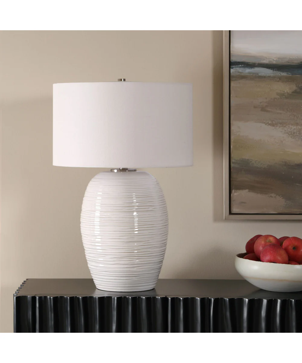 Alkman White Glaze Table Lamp - Image 3
