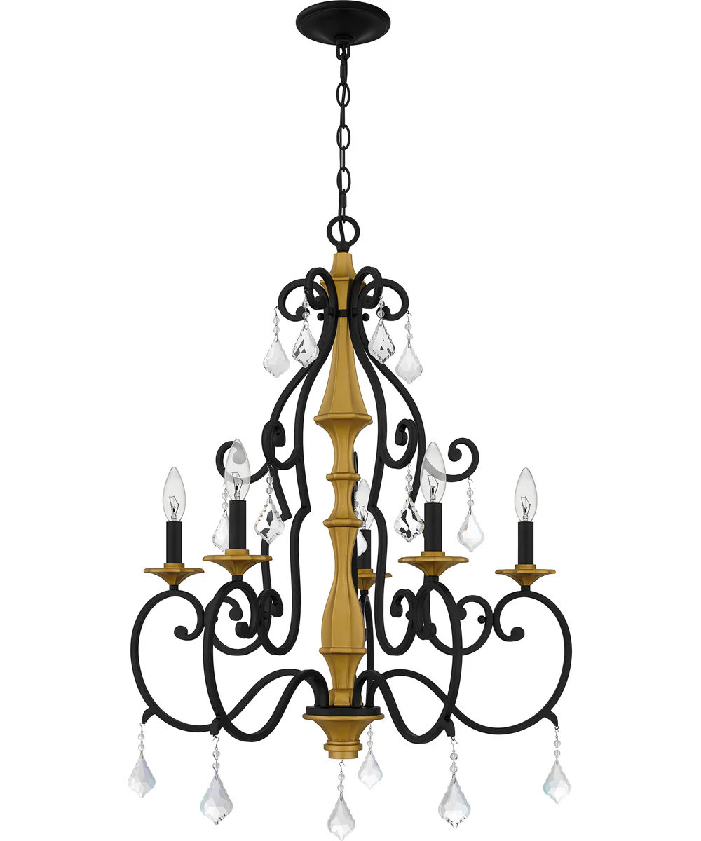 Althea 5-light Chandelier Matte Black - Image 2