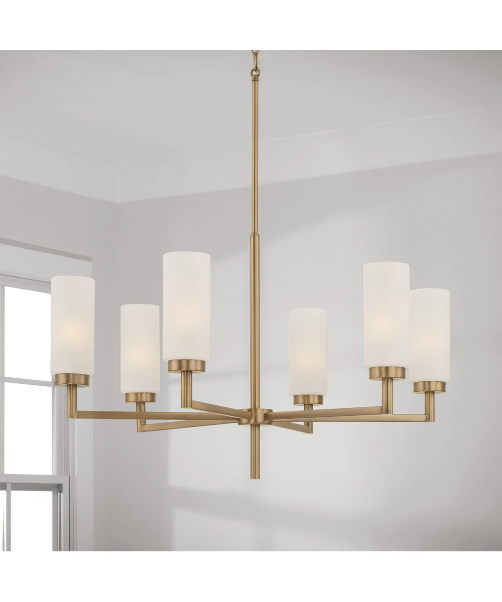 Alyssa 6-Light Chandelier Aged Brass - Image 2