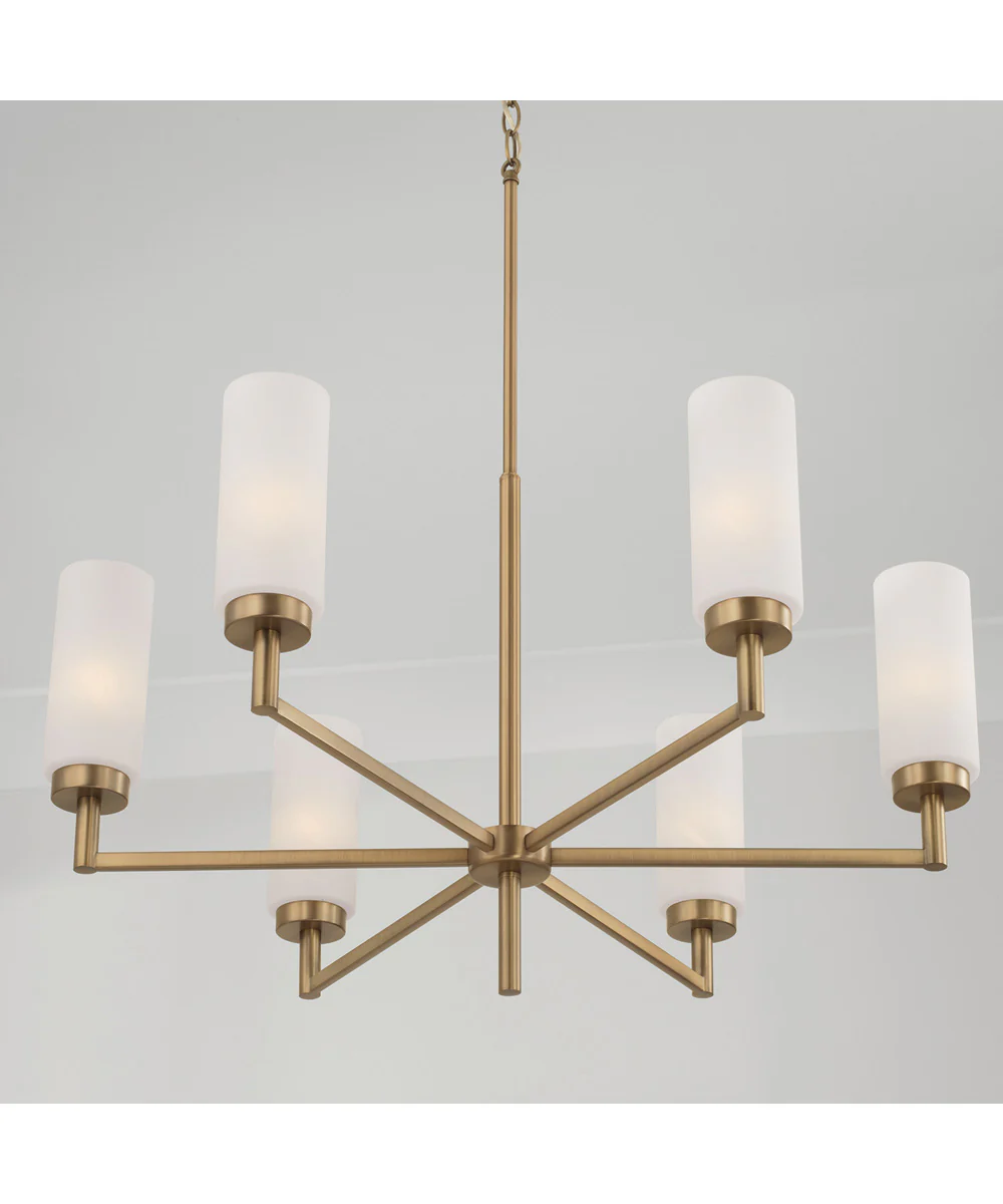 Alyssa 6-Light Chandelier Aged Brass - Image 3