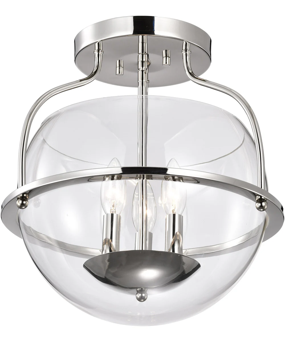 Amado 3-Light Close-to-Ceiling Polished Nickel - Image 4