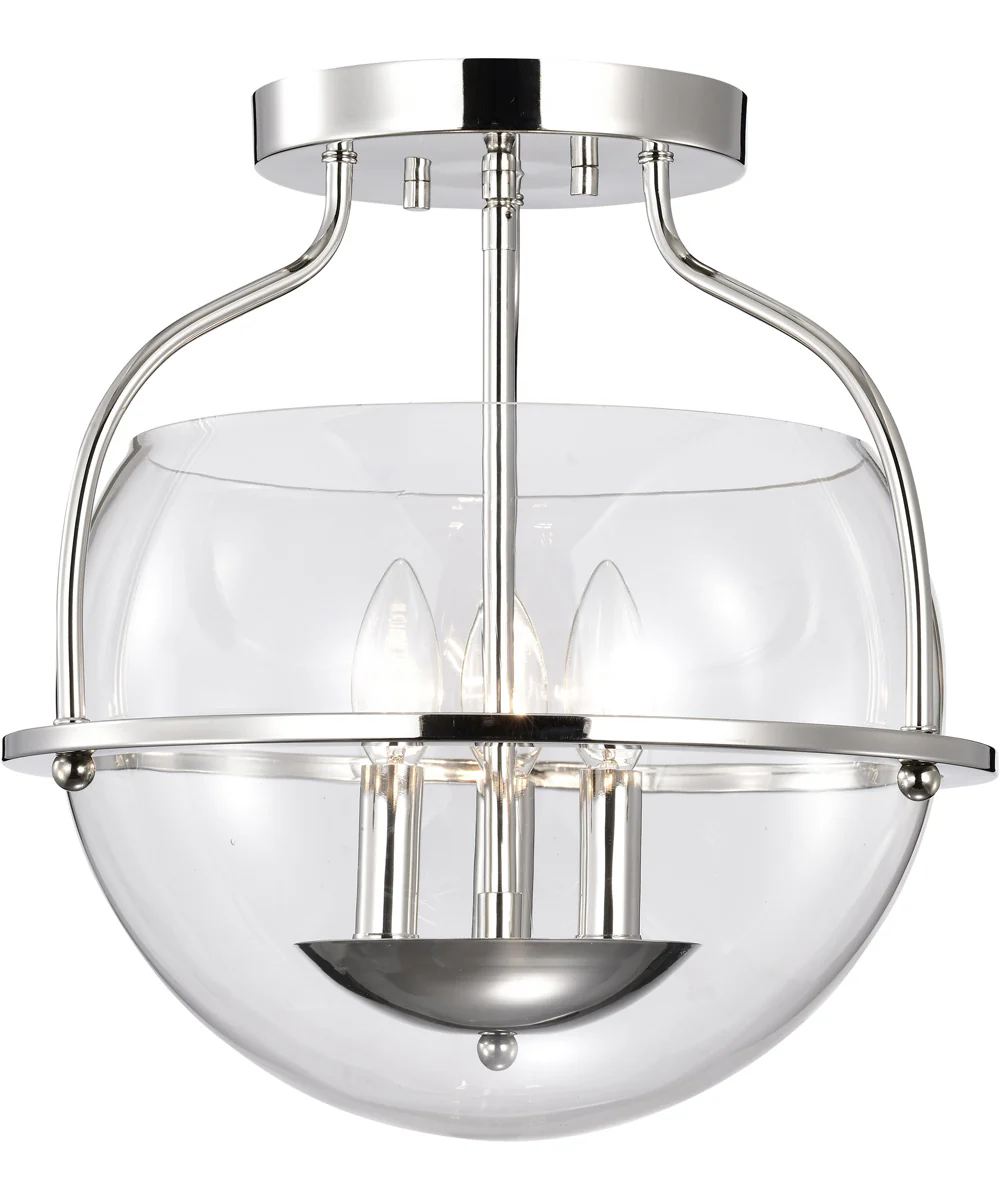 Amado 3-Light Close-to-Ceiling Polished Nickel - Image 6