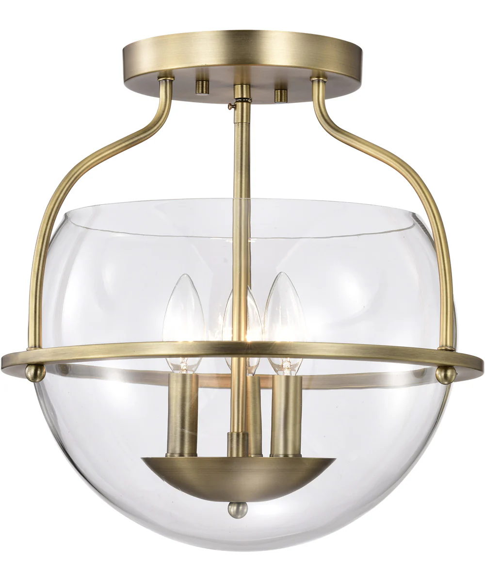 Amado 3-Light Close-to-Ceiling Vintage Brass - Image 4