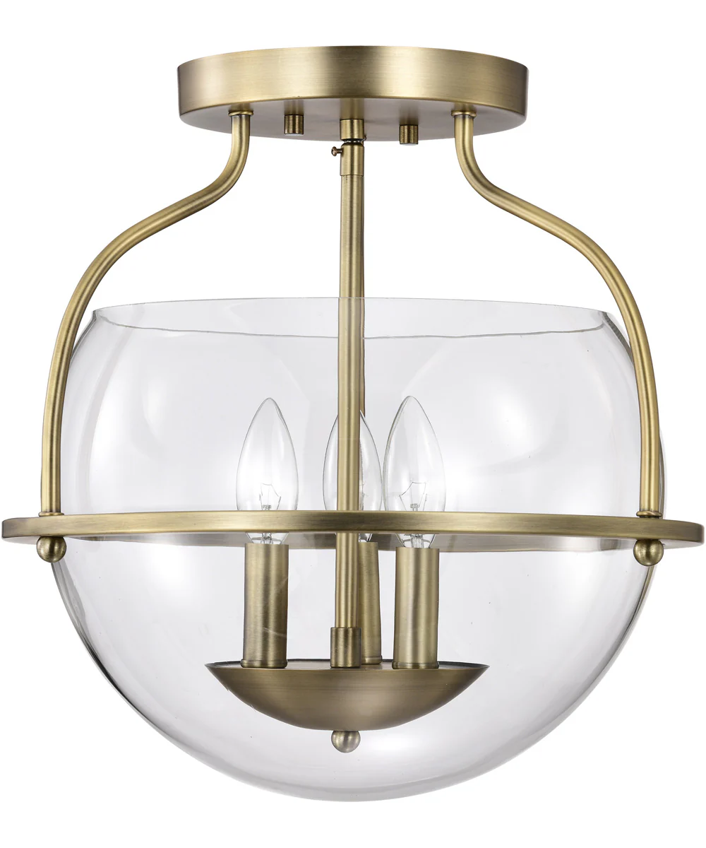 Amado 3-Light Close-to-Ceiling Vintage Brass - Image 5