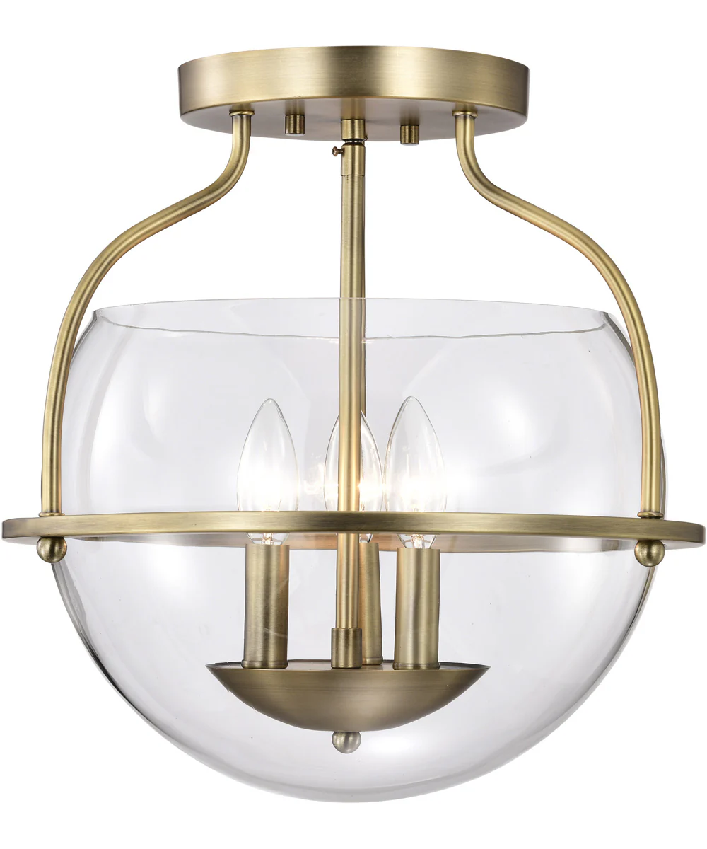 Amado 3-Light Close-to-Ceiling Vintage Brass - Image 6