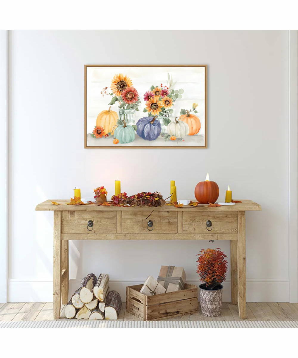 Framed Autumn Ramble VI Navy by Katrina Pete Canvas Wall Art Print (33  W x 23  H), Sylvie Maple Frame - Image 2