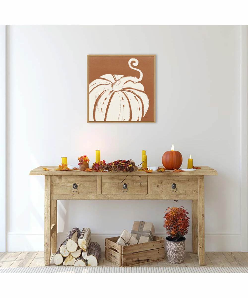 Framed Autumn Tones VI Dark Orange by Anne Tavoletti Canvas Wall Art Print (22 W x 22 H), Sylvie Maple Frame - Image 2