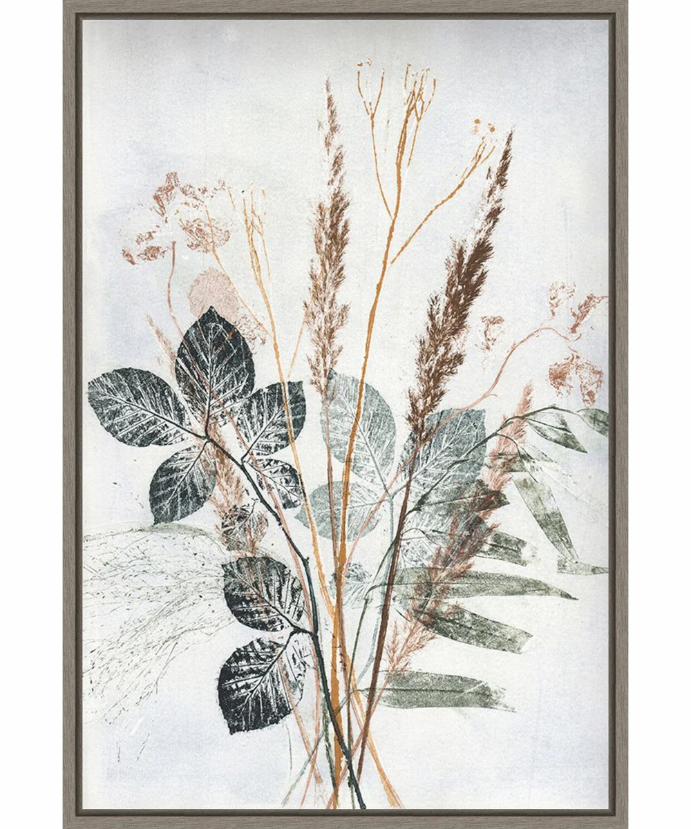 Framed Bouquet 2 Natural by Pernille Folcarelli Canvas Wall Art Print (23 W x 33 H), Sylvie Greywash Frame