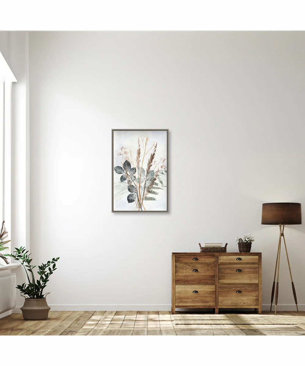 Framed Bouquet 2 Natural by Pernille Folcarelli Canvas Wall Art Print (23 W x 33 H), Sylvie Greywash Frame - Image 2