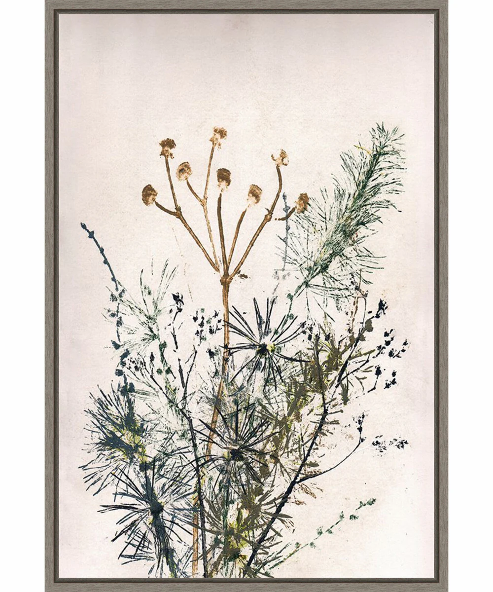 Framed Bouquet 5 by Pernille Folcarelli Canvas Wall Art Print (23 W x 33 H), Sylvie Greywash Frame