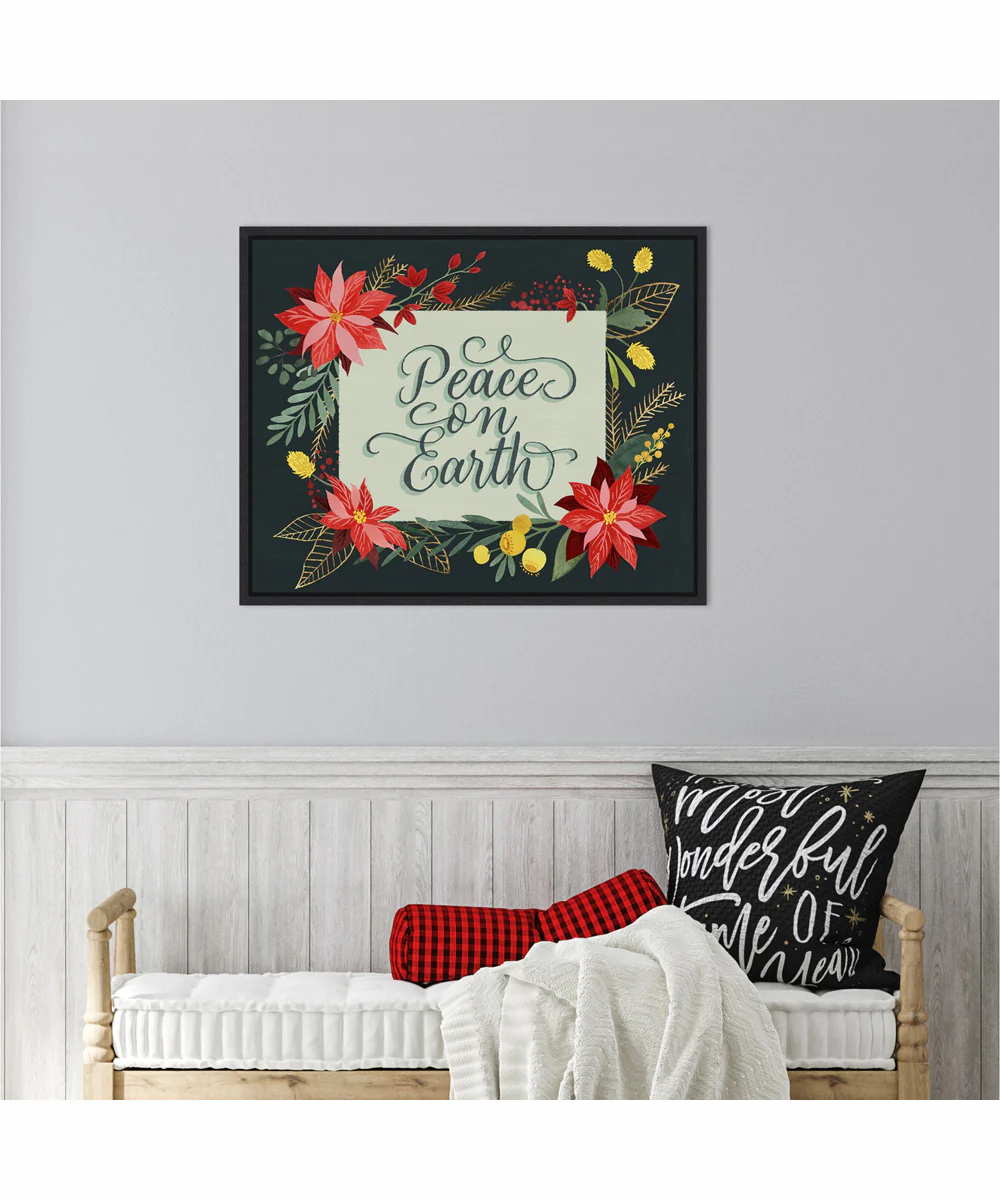 Framed Bright Christmas Night II by Grace Popp Canvas Wall Art Print (28  W x 23  H), Sylvie Black Frame - Image 2