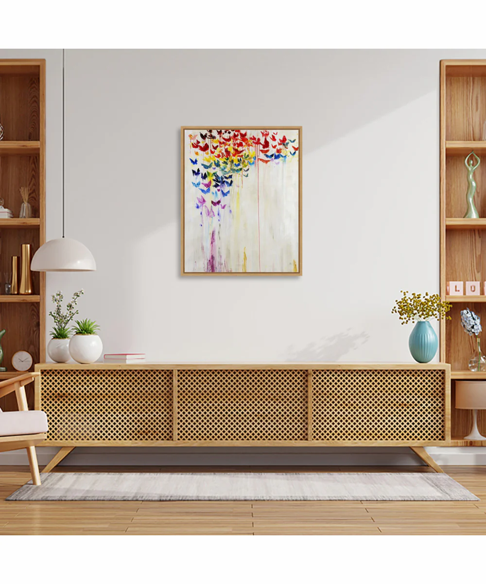 Framed Butterfly Spectrum II by Jodi Maas Canvas Wall Art Print (23 W x 28 H), Sylvie Maple Frame - Image 2