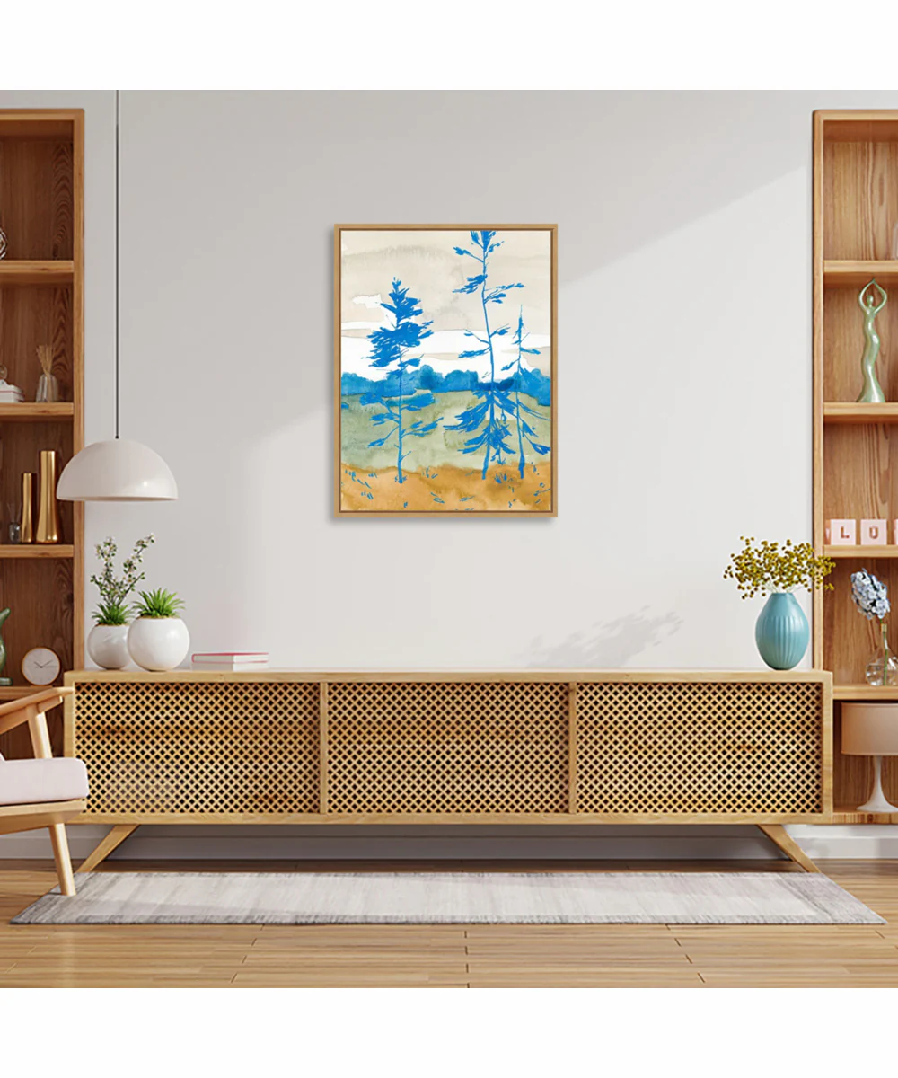 Framed Cerulean Spruce Trees II by Jacob Green Canvas Wall Art Print (23 W x 30 H), Sylvie Maple Frame - Image 2