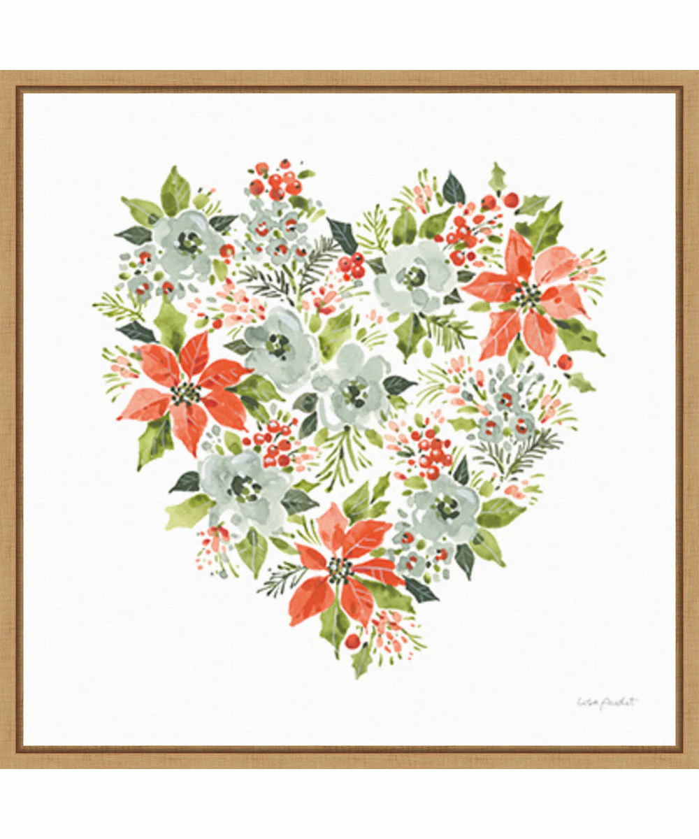 Framed Christmas Forever VII by Lisa Audit Canvas Wall Art Print (22  W x 22  H), Sylvie Maple Frame