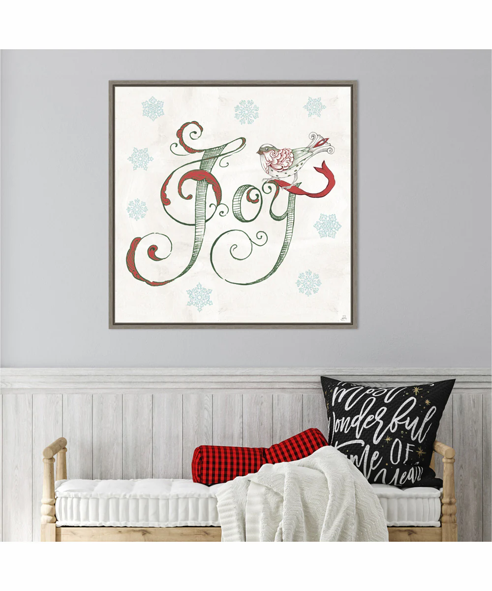 Framed Christmas Season VII by Daphne Brissonnet Canvas Wall Art Print (30  W x 30  H), Sylvie Greywash Frame - Image 2