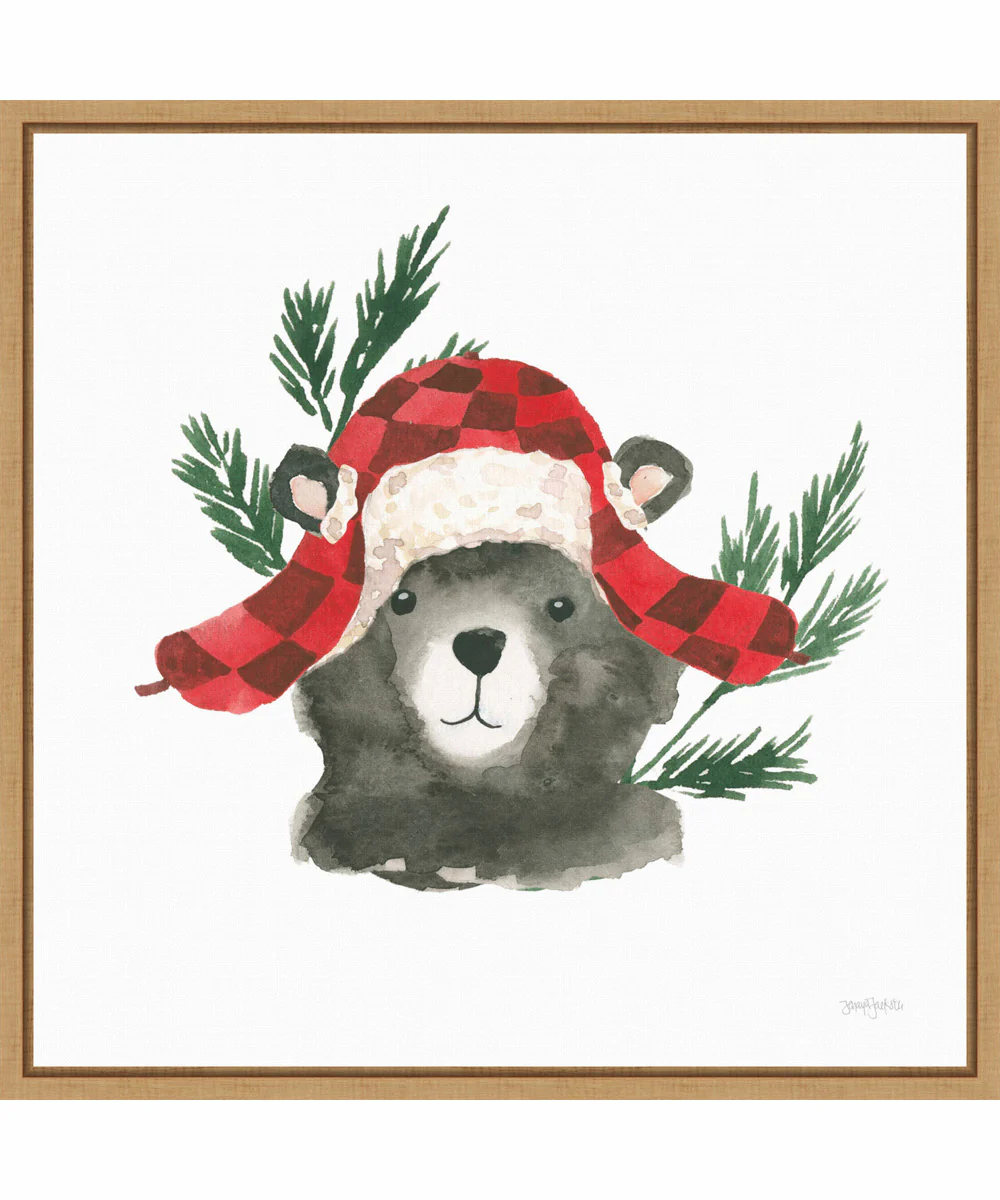 Framed Critter Greetings V by Jenaya Jackson Canvas Wall Art Print (22  W x 22  H), Sylvie Maple Frame