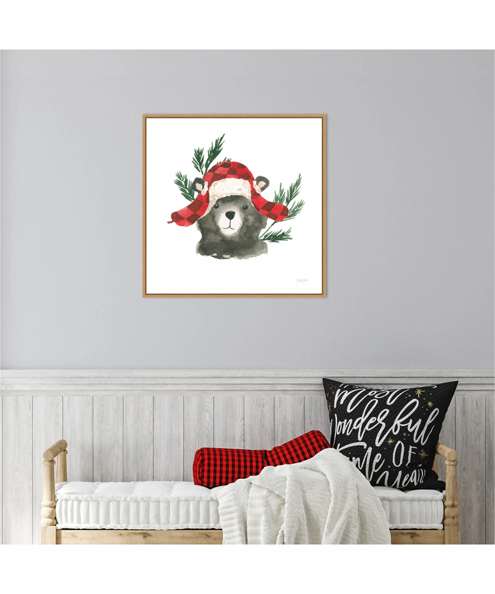 Framed Critter Greetings V by Jenaya Jackson Canvas Wall Art Print (22  W x 22  H), Sylvie Maple Frame - Image 2
