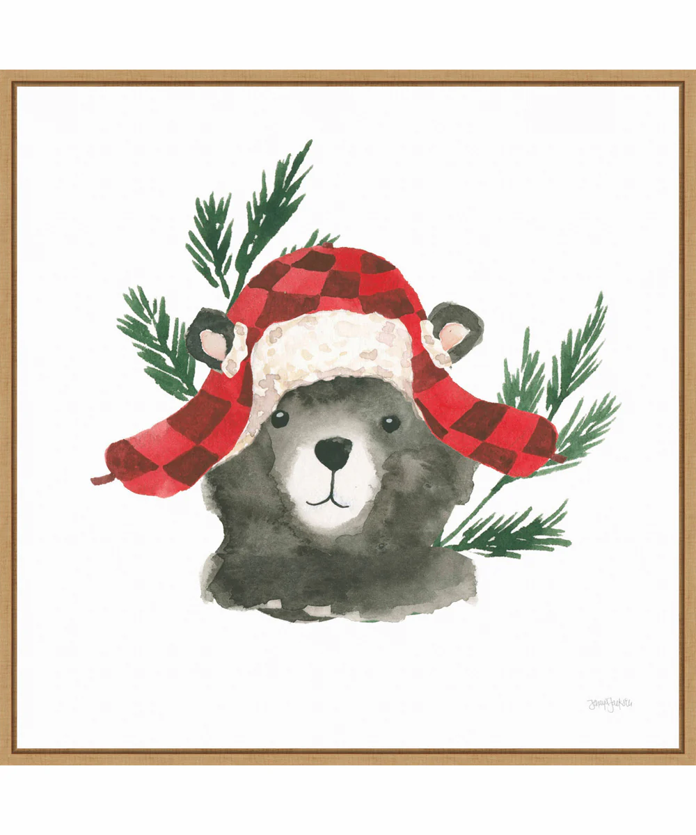 Framed Critter Greetings V by Jenaya Jackson Canvas Wall Art Print (30 W x 30 H), Sylvie Maple Frame