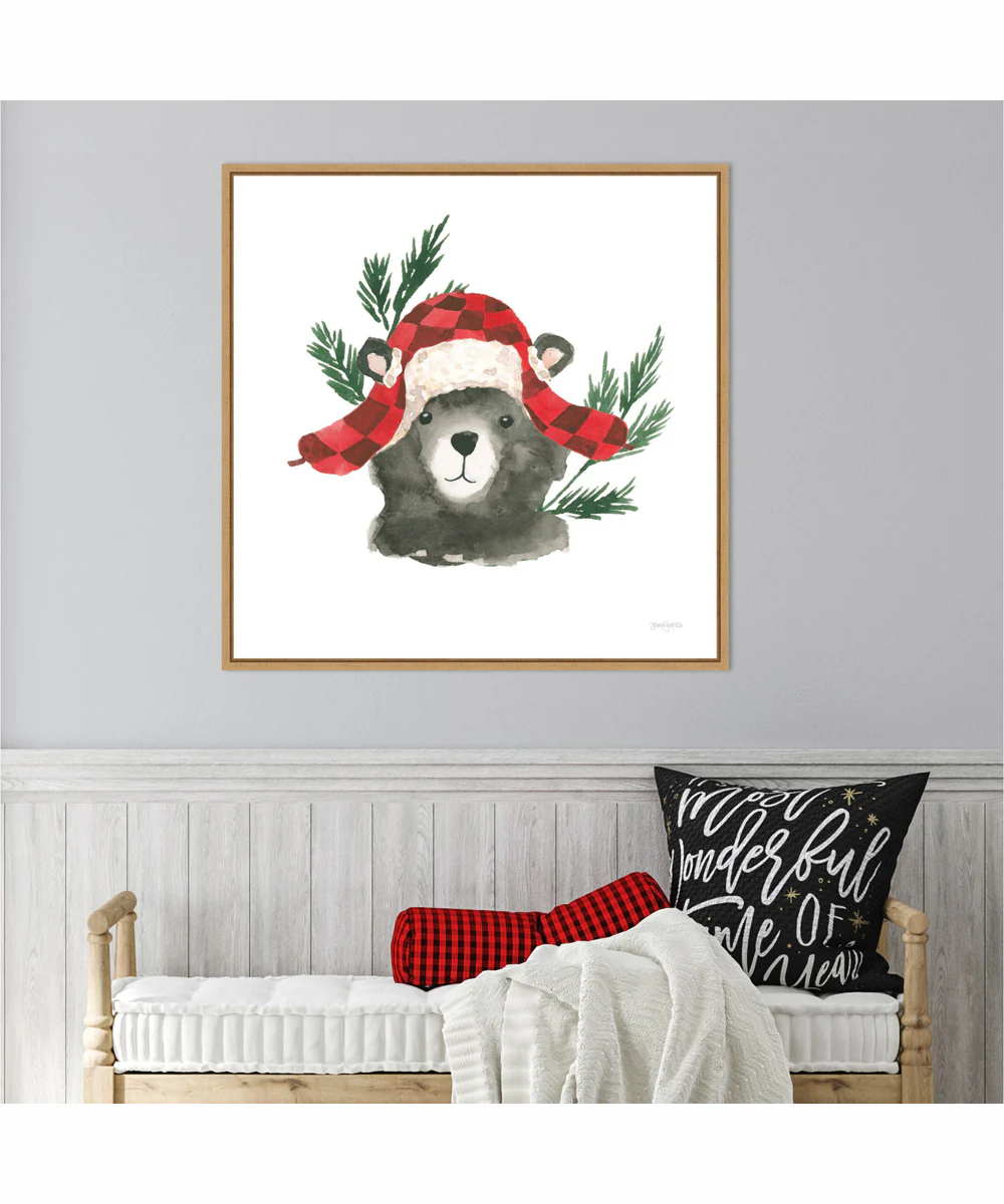 Framed Critter Greetings V by Jenaya Jackson Canvas Wall Art Print (30 W x 30 H), Sylvie Maple Frame - Image 2