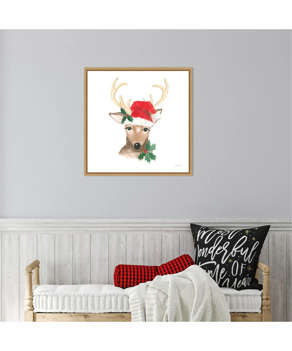 Framed Critter Greetings VIII by Jenaya Jackson Canvas Wall Art Print (22 W x 22 H), Sylvie Maple Frame - Image 2