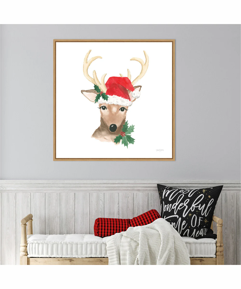 Framed Critter Greetings VIII by Jenaya Jackson Canvas Wall Art Print (30  W x 30  H), Sylvie Maple Frame - Image 2