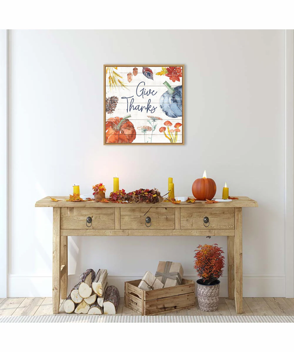 Framed Fall Flair VI Shiplap by Anne Tavoletti Canvas Wall Art Print (22 W x 22 H), Sylvie Maple Frame - Image 2