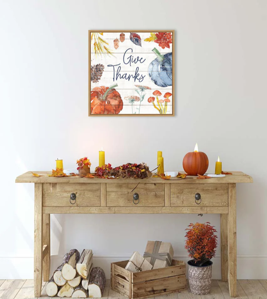 Framed Fall Flair VI Shiplap by Anne Tavoletti Canvas Wall Art Print (22 W x 22 H), Sylvie Maple Frame - Image 3