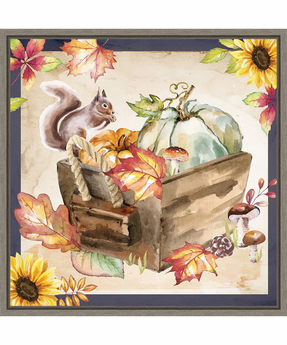 Framed Fall Foliage by Art Nd Canvas Wall Art Print (22 W x 22 H), Sylvie Greywash Frame