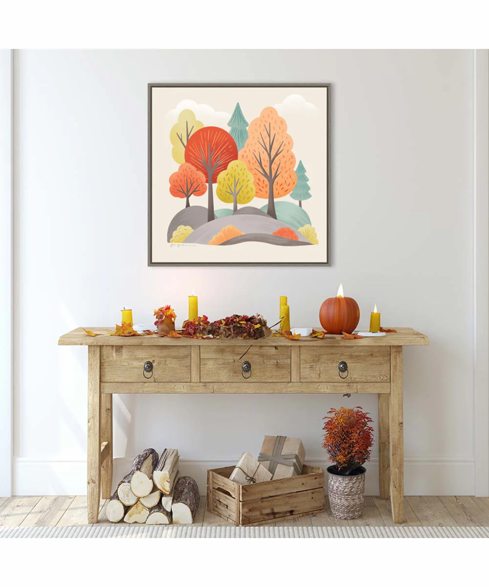 Framed Fall Sweater Weather VIII by Gia Graham Canvas Wall Art Print (30  W x 30  H), Sylvie Greywash Frame - Image 2