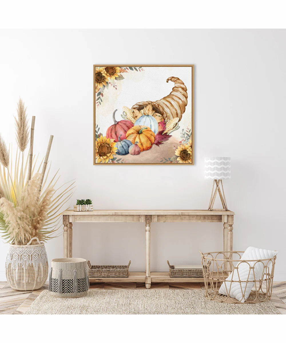 Framed Harvest Cornucopia by Art Nd Canvas Wall Art Print (30 W x 30 H), Sylvie Maple Frame - Image 2